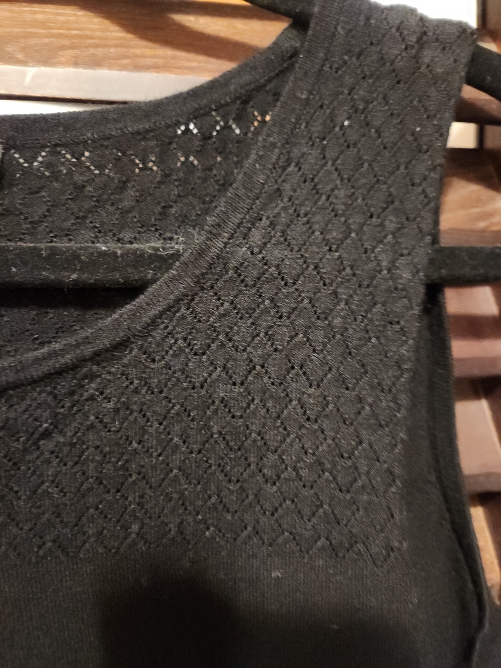 Talbots Black Textured Knit Tank Top